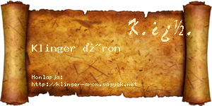 Klinger Áron névjegykártya
