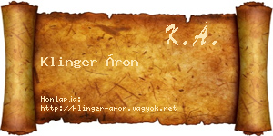 Klinger Áron névjegykártya