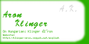 aron klinger business card